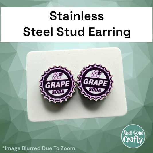 Up! Grape Soda - Character Stainless Steel Stud Earring