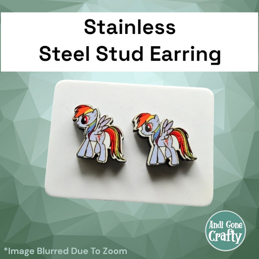 Pony - Stainless Steel Stud Earring