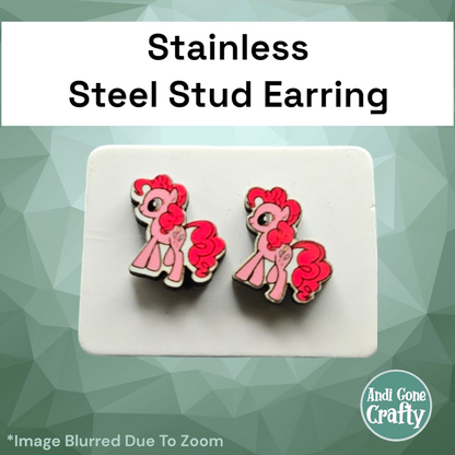 Pony - Stainless Steel Stud Earring