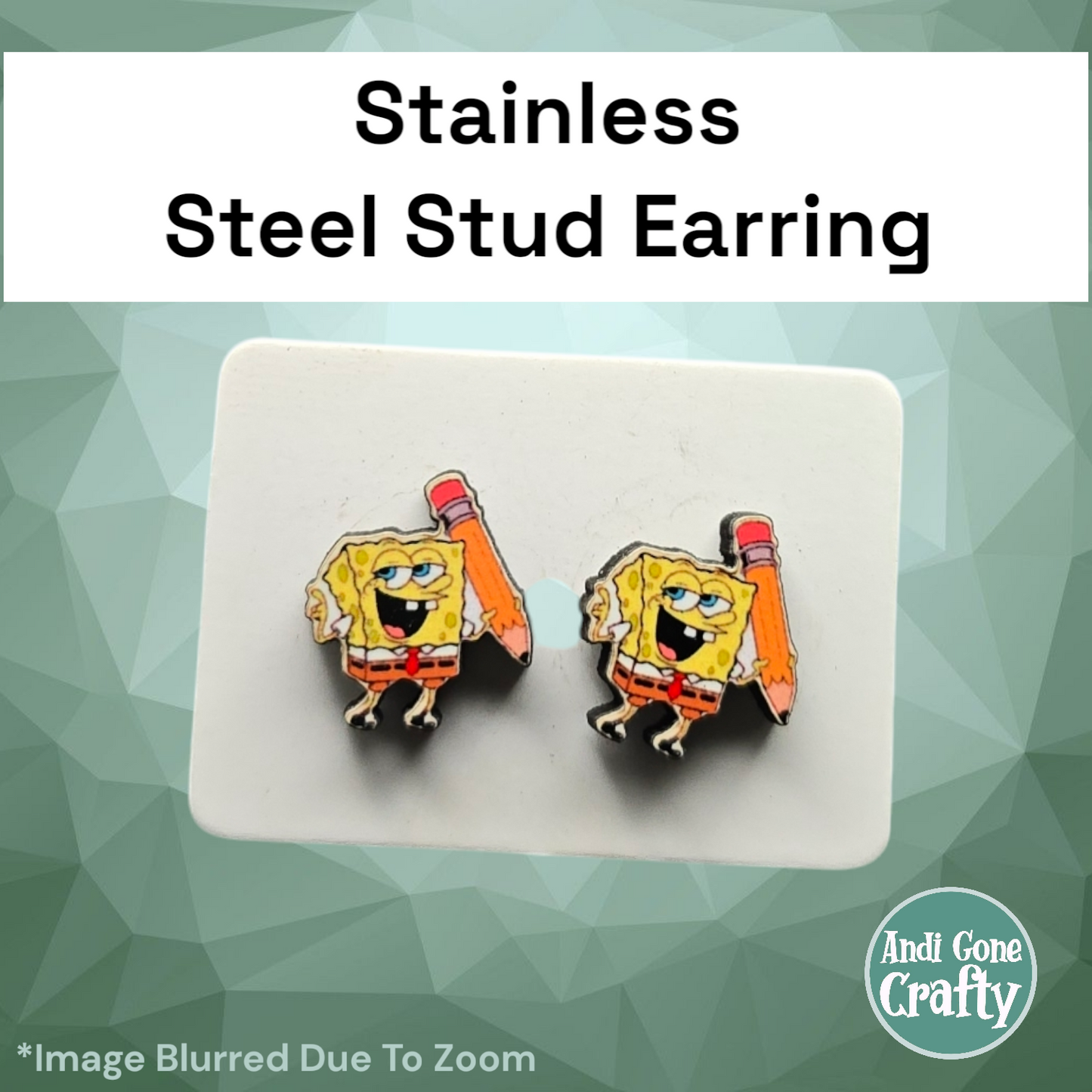 Sponge - Stainless Steel Stud Earring