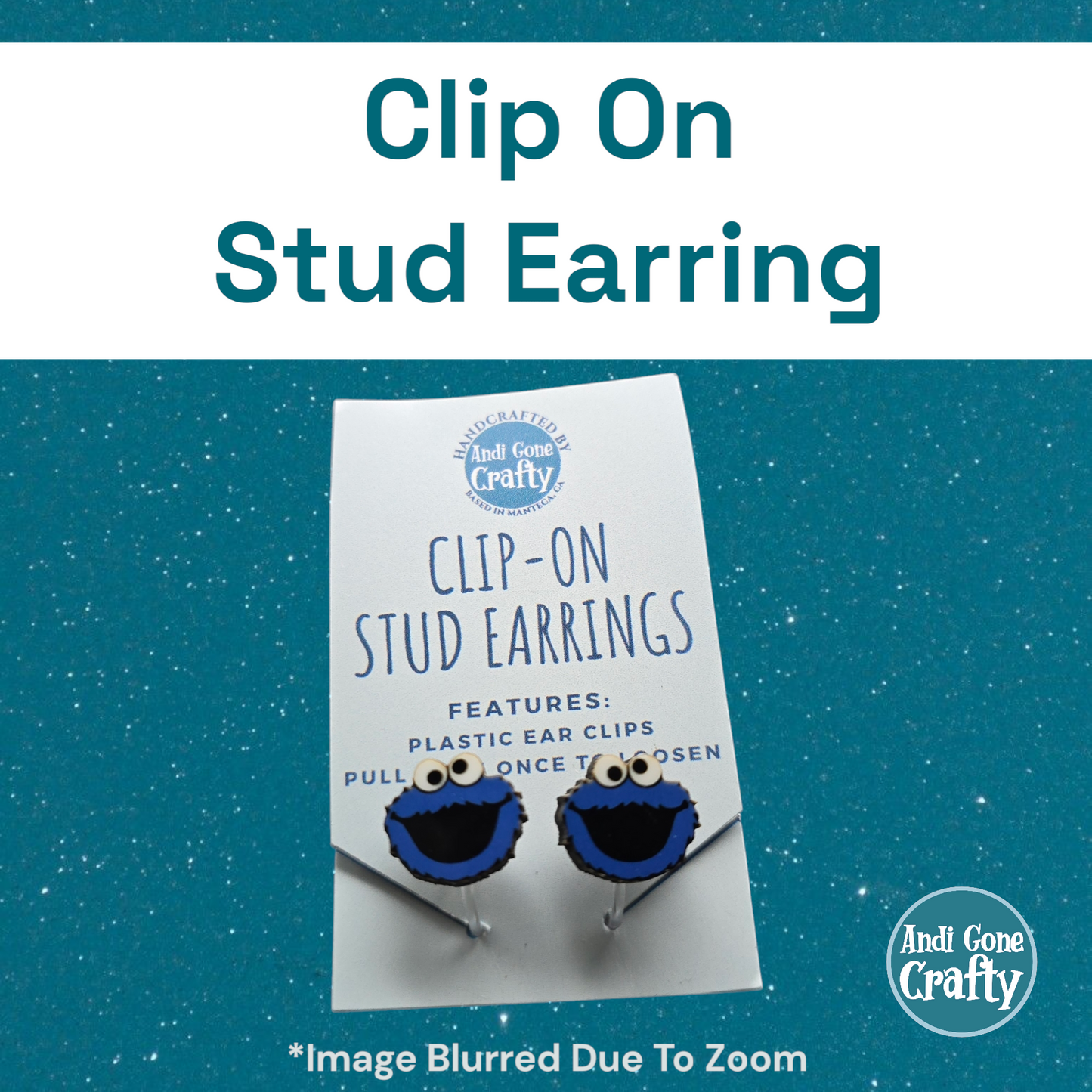 Clip On Earring - Cookie Monster