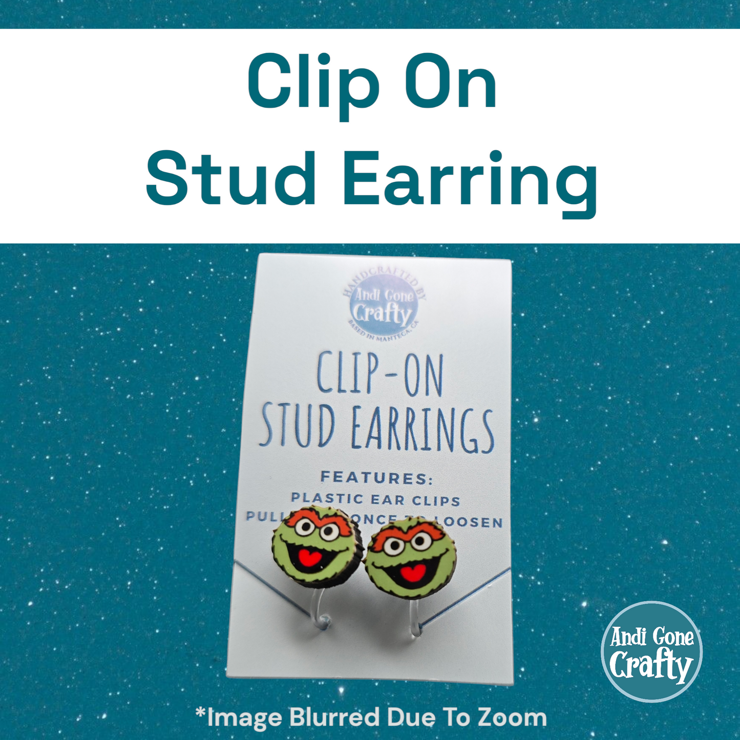 Clip On Earring Oscar the Grouch