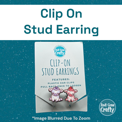 Blueberry/Strawberry Cow - Clip On Earring