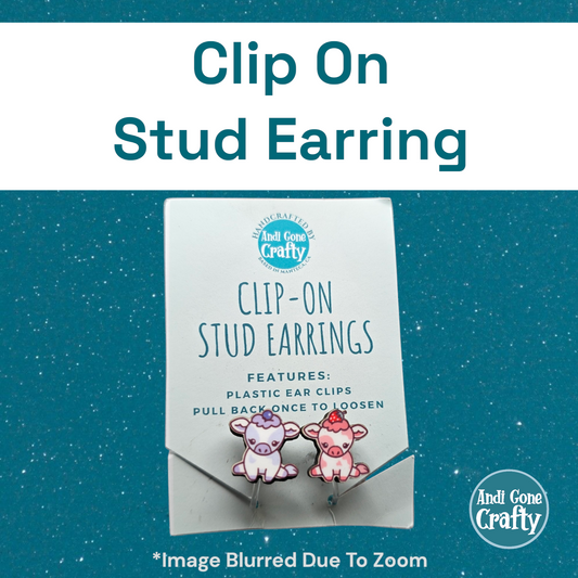 Blueberry/Strawberry Cow - Clip On Earring