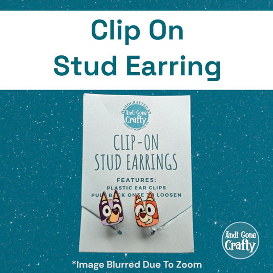 Clip On Earring Blue Dog Heads 2 - Character