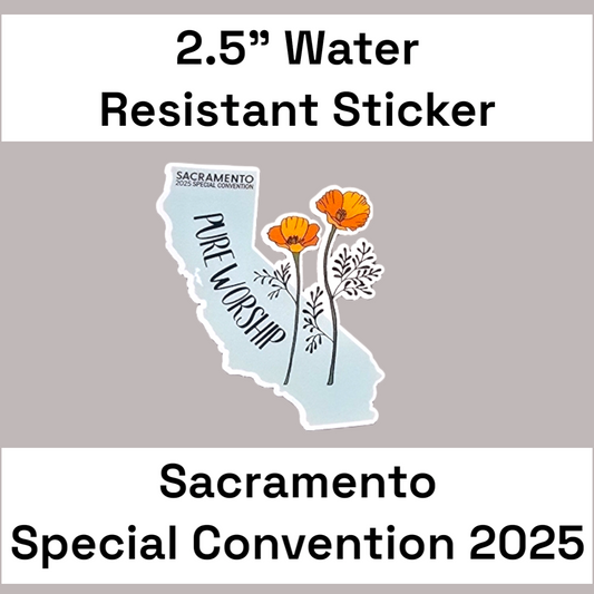 CA State with Poppies Sticker - 2025 Special Convention of Jehovah's Witnesses - JW Gifts and Souvenirs