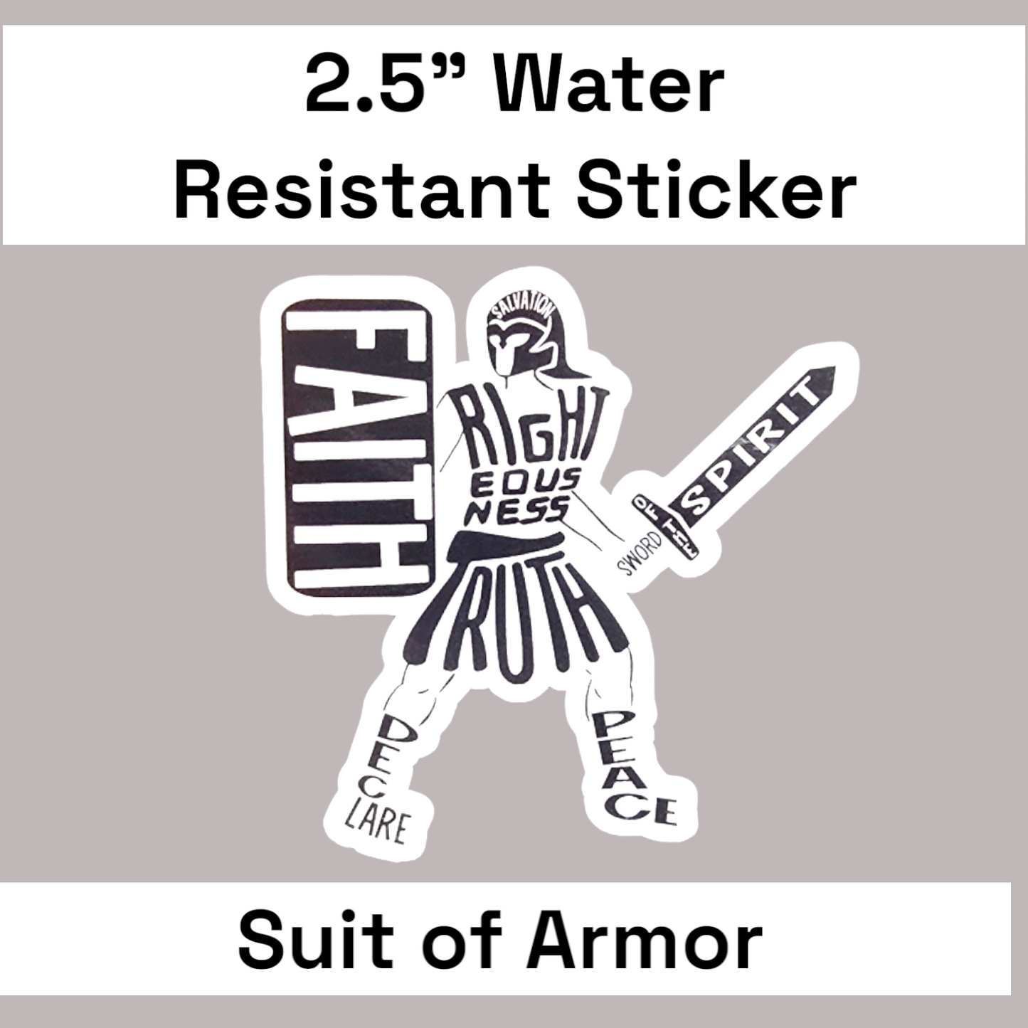 2.5" Suit of Armor- Water Resistant Stickers