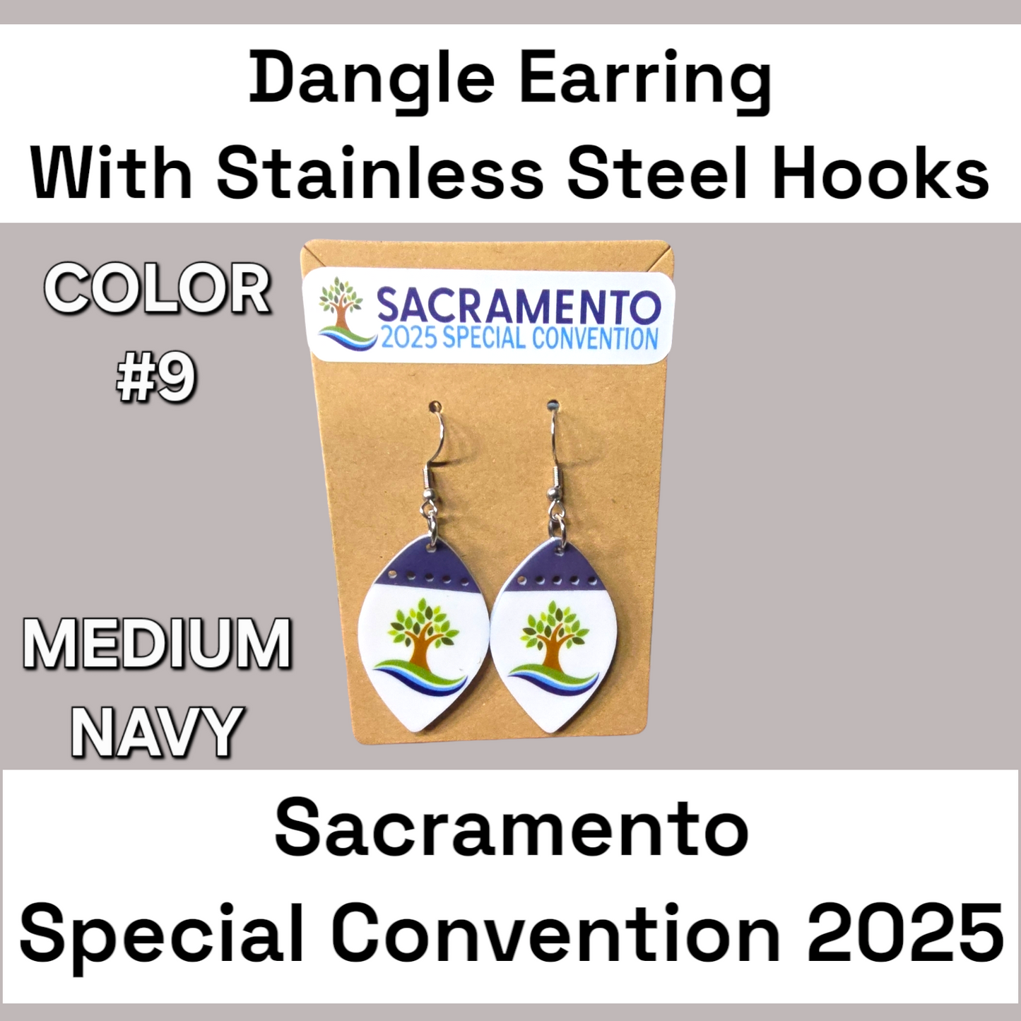 Two Tone Dangle Earrings - 2025 Sacramento Special Convention - Stainless Steel Hooks