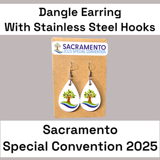 Tear Drop Dangle Earrings - 2025 Sacramento Special Convention - Stainless Steel Hooks