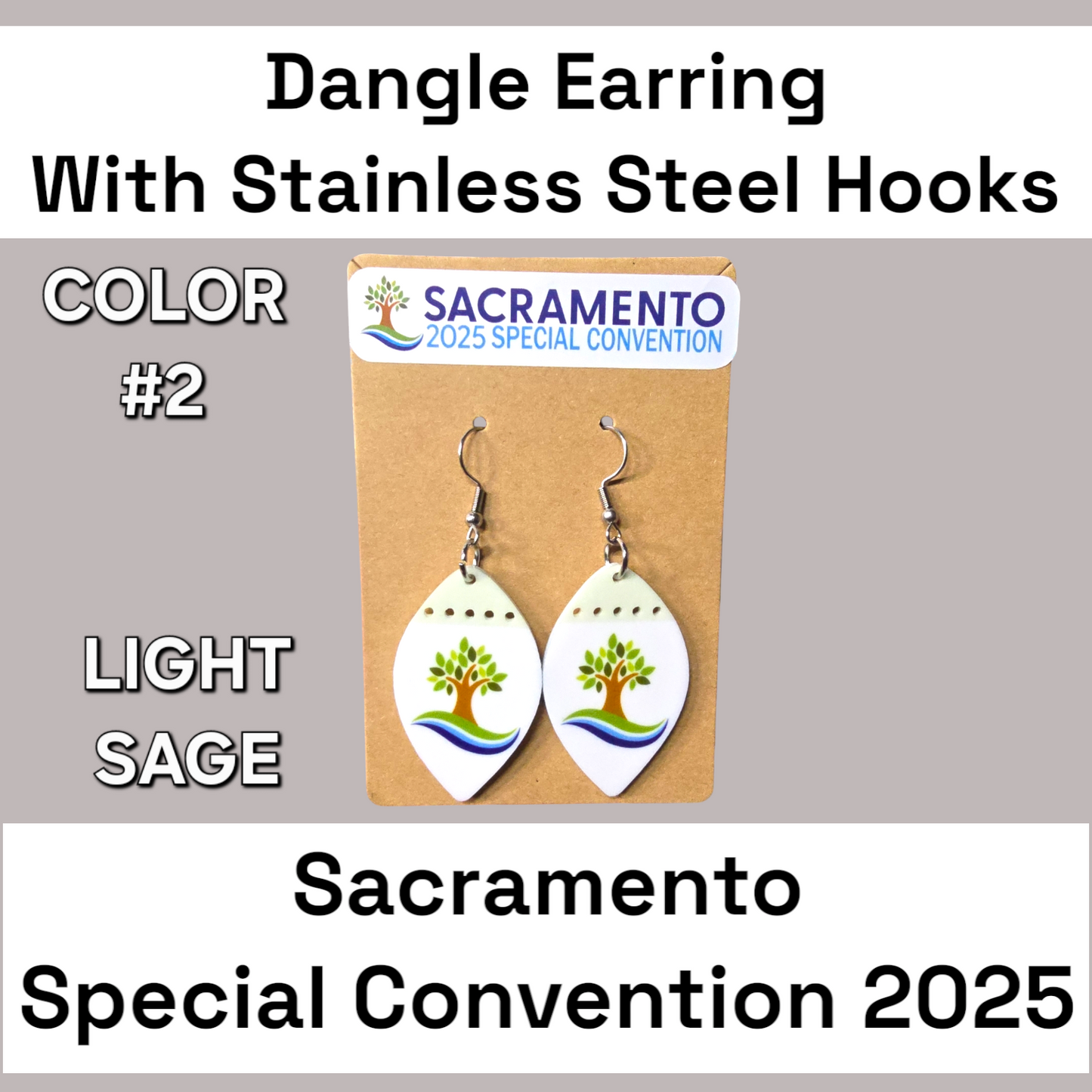 Two Tone Dangle Earrings - 2025 Sacramento Special Convention - Stainless Steel Hooks