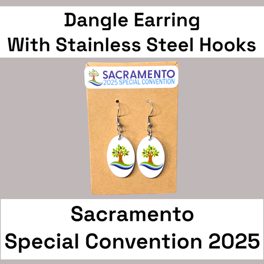 Oval Dangle Earrings - 2025 Sacramento Special Convention - Stainless Steel Hooks