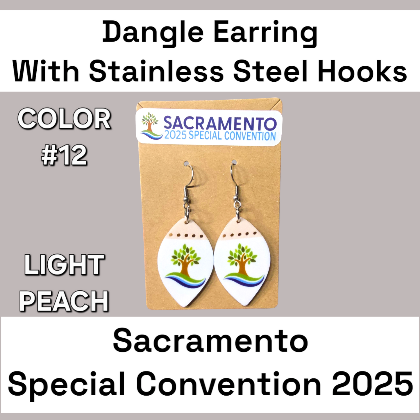 Two Tone Dangle Earrings - 2025 Sacramento Special Convention - Stainless Steel Hooks