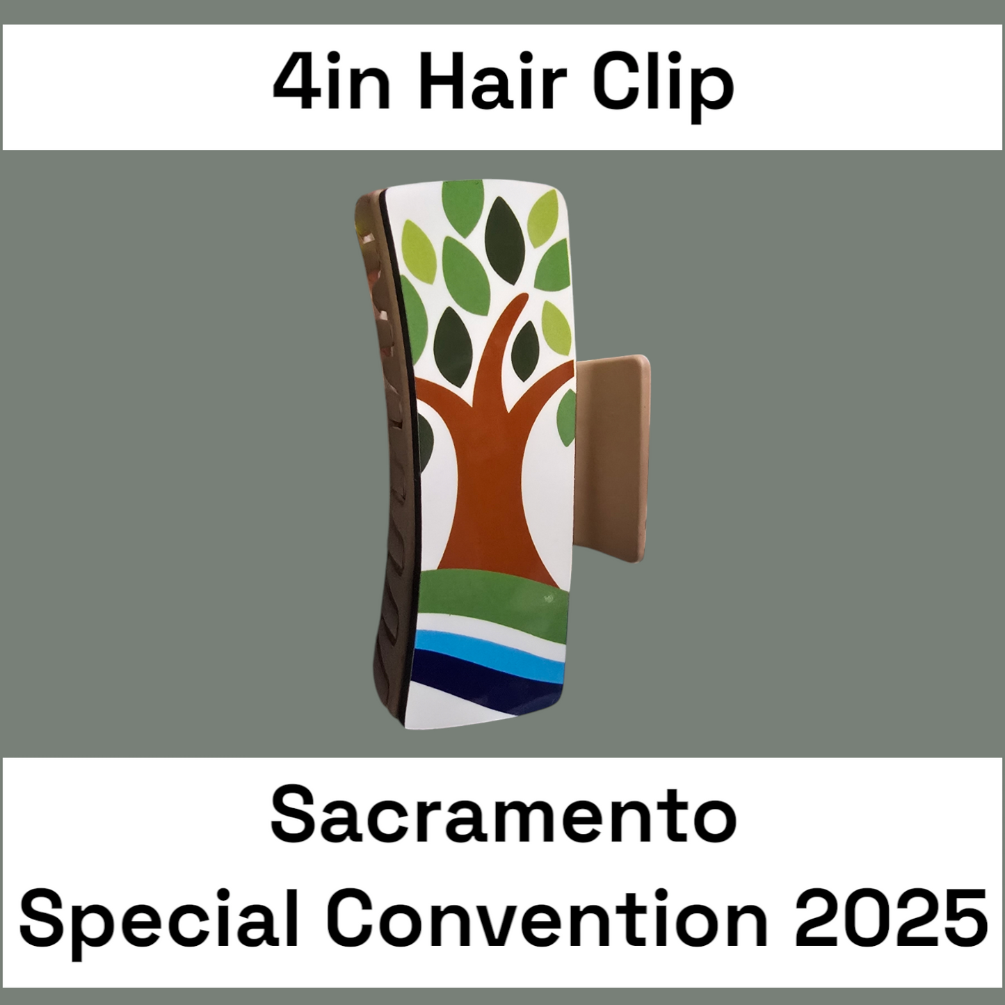 4 in Hair Clip - Sacramento Special Convention Tree Logo