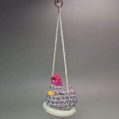 Hanging Crochet Chicken [Heather Nesting] by LCRoo