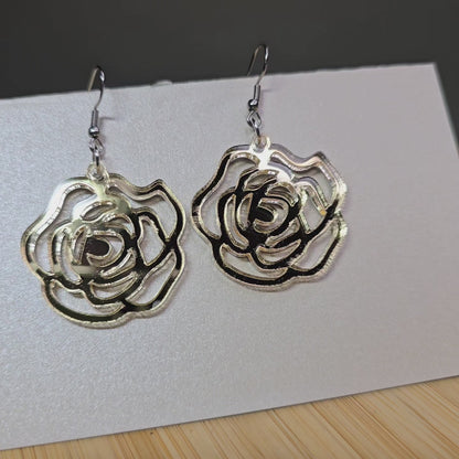 Rose - Gold Mirror Acrylic Earrings