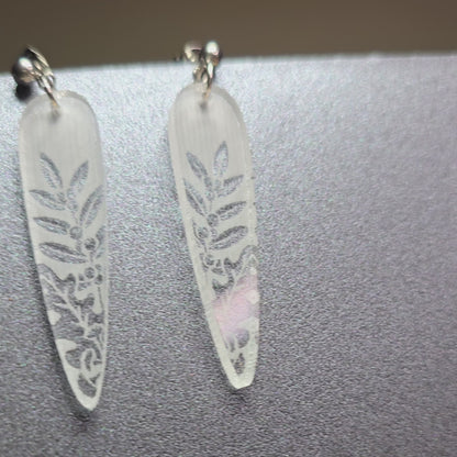 Fall - Clear Frosted Acrylic Earrings