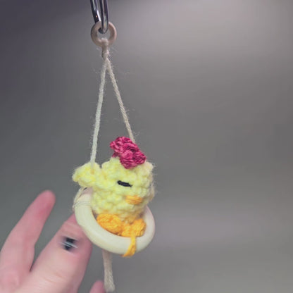 Hanging Crochet Chicken [Yellow Swing] by LCRoo