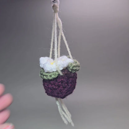 Hanging Crochet Plants [White Flower] by LCRoo