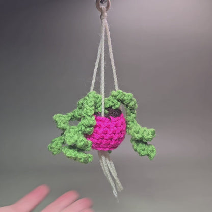 Hanging Crochet Plants [Pink Pot] by LCRoo