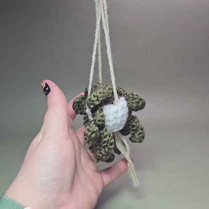 Hanging Crochet Plants [White Pot] by LCRoo