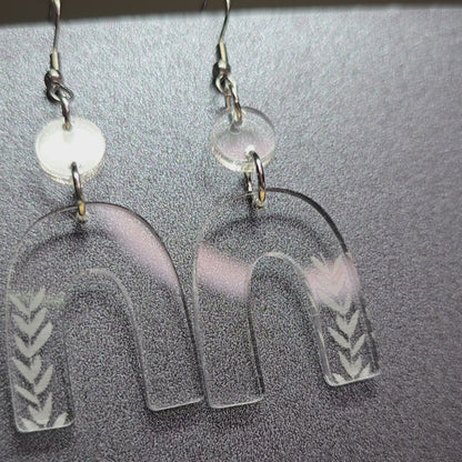 Arch - Clear Frosted Acrylic Earrings