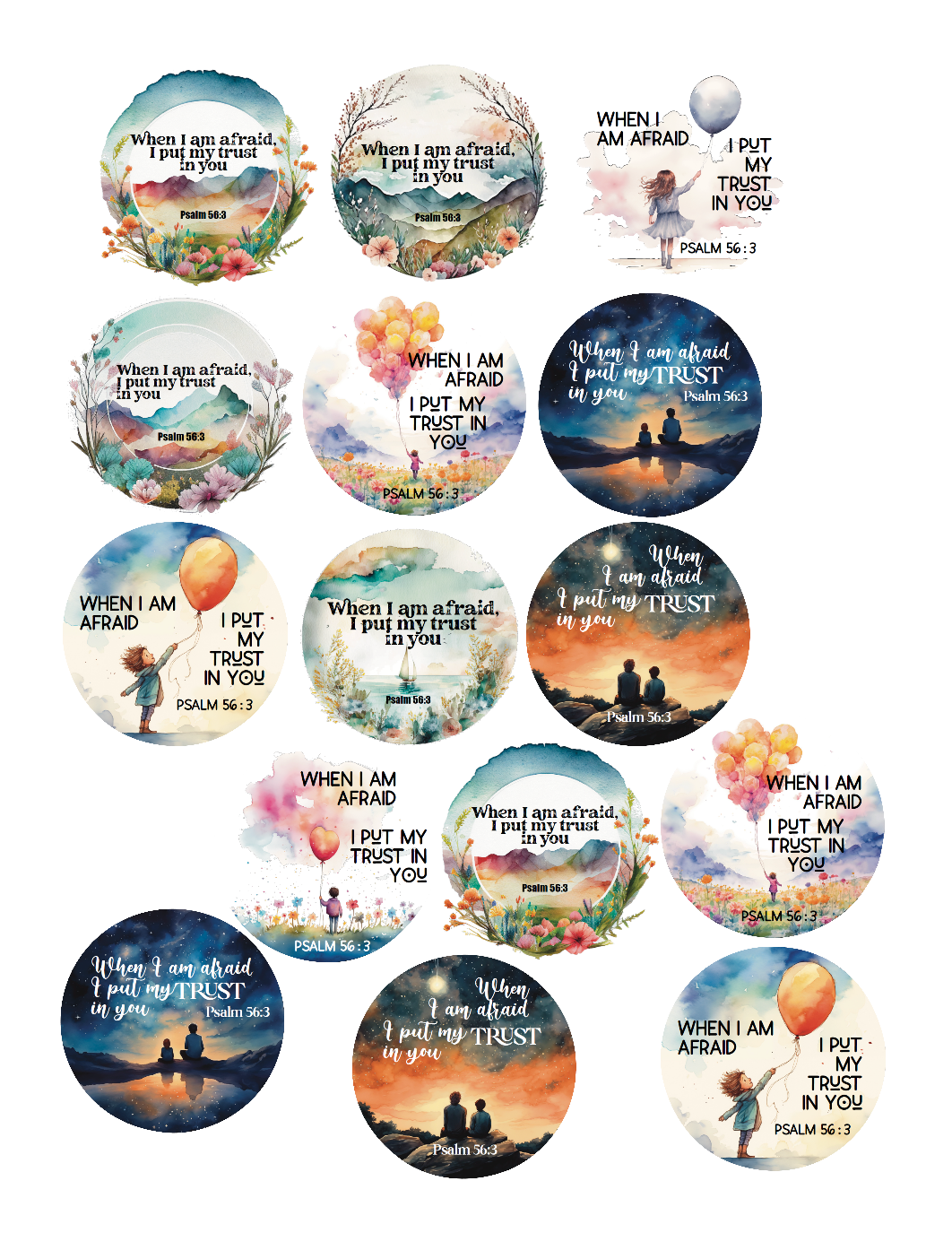 2024 Years Text Water Resistant Stickers (15 Variety Pack)