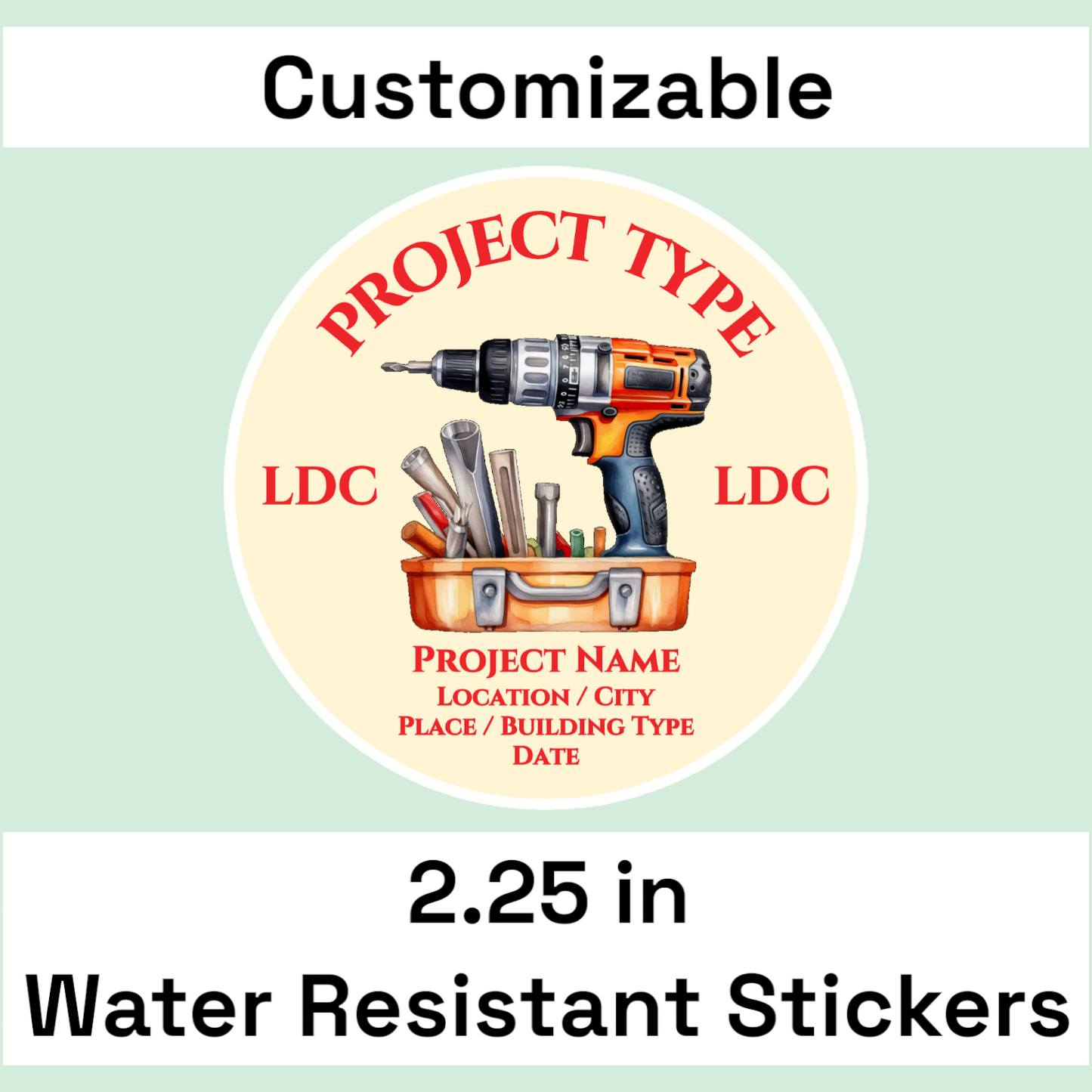 2.25" LDC Project Water Resistant Stickers (12 pack) - Version 5