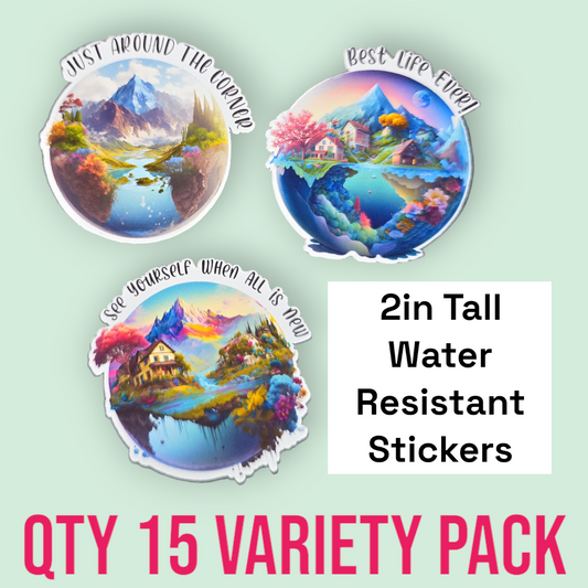 Paradise Water Resistant Stickers (15 Variety Pack)