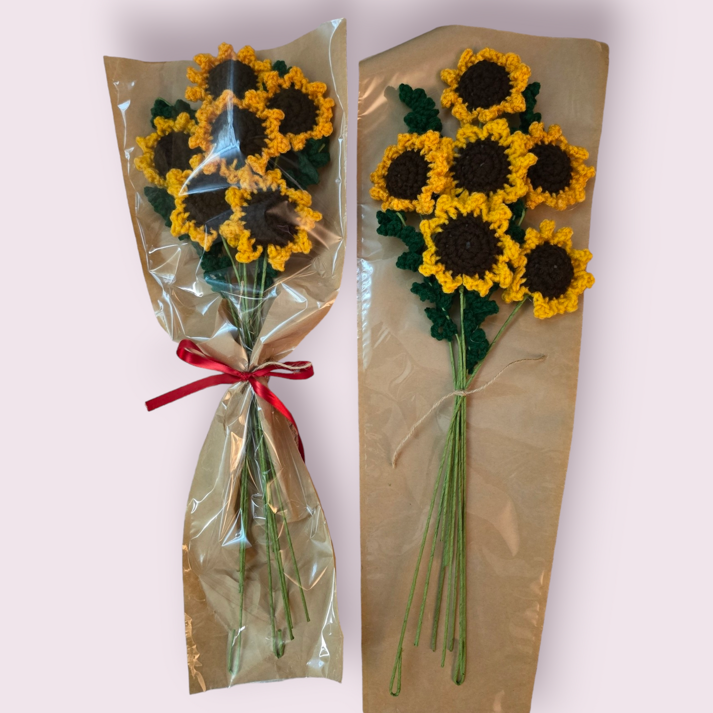 Everlasting Sunflower Crochet Bouquet by LCRoo (6 Stems)