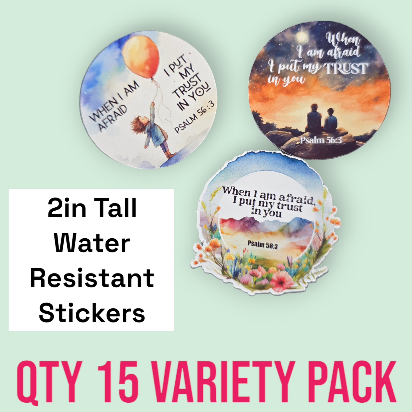 2024 Years Text Water Resistant Stickers (15 Variety Pack)